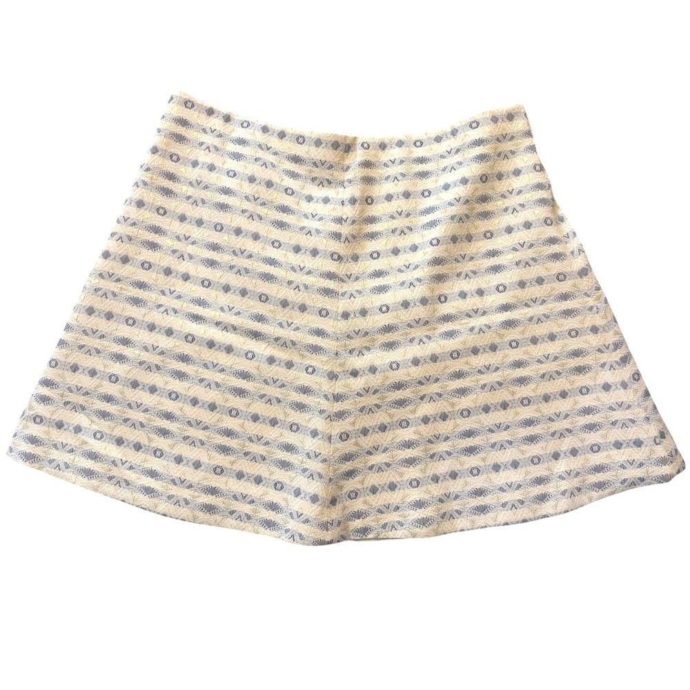 J.Crew Womens Skirt Blue White‎ Size 14 Preppy Mini Skirt A-line Geometric NWT